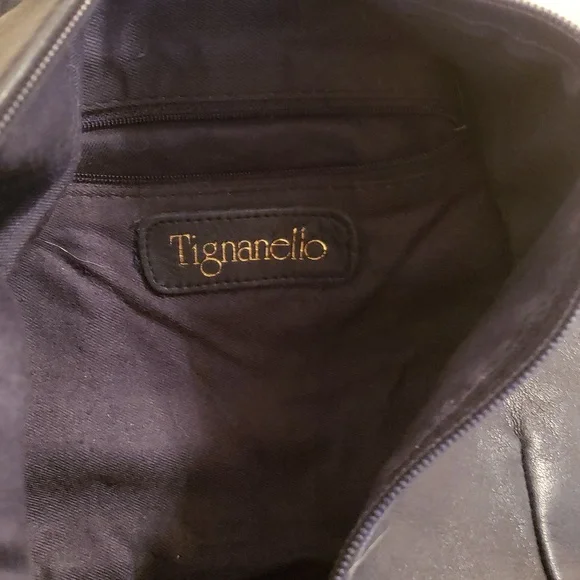 Tignanello Sling Leather Bag Dark Navy - Picture 6 of 8